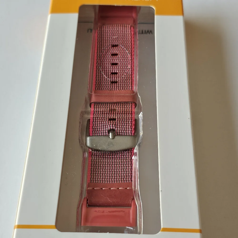 2-Piece Woven Nylon Watch Band for Fitbit Charge 4 & Charge 3 - PINK